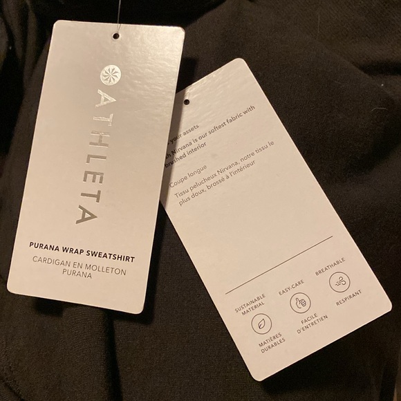 ❤️ Athleta Purana Wrap Sweatshirt Hoodie Dark Brown Size XXS NWT